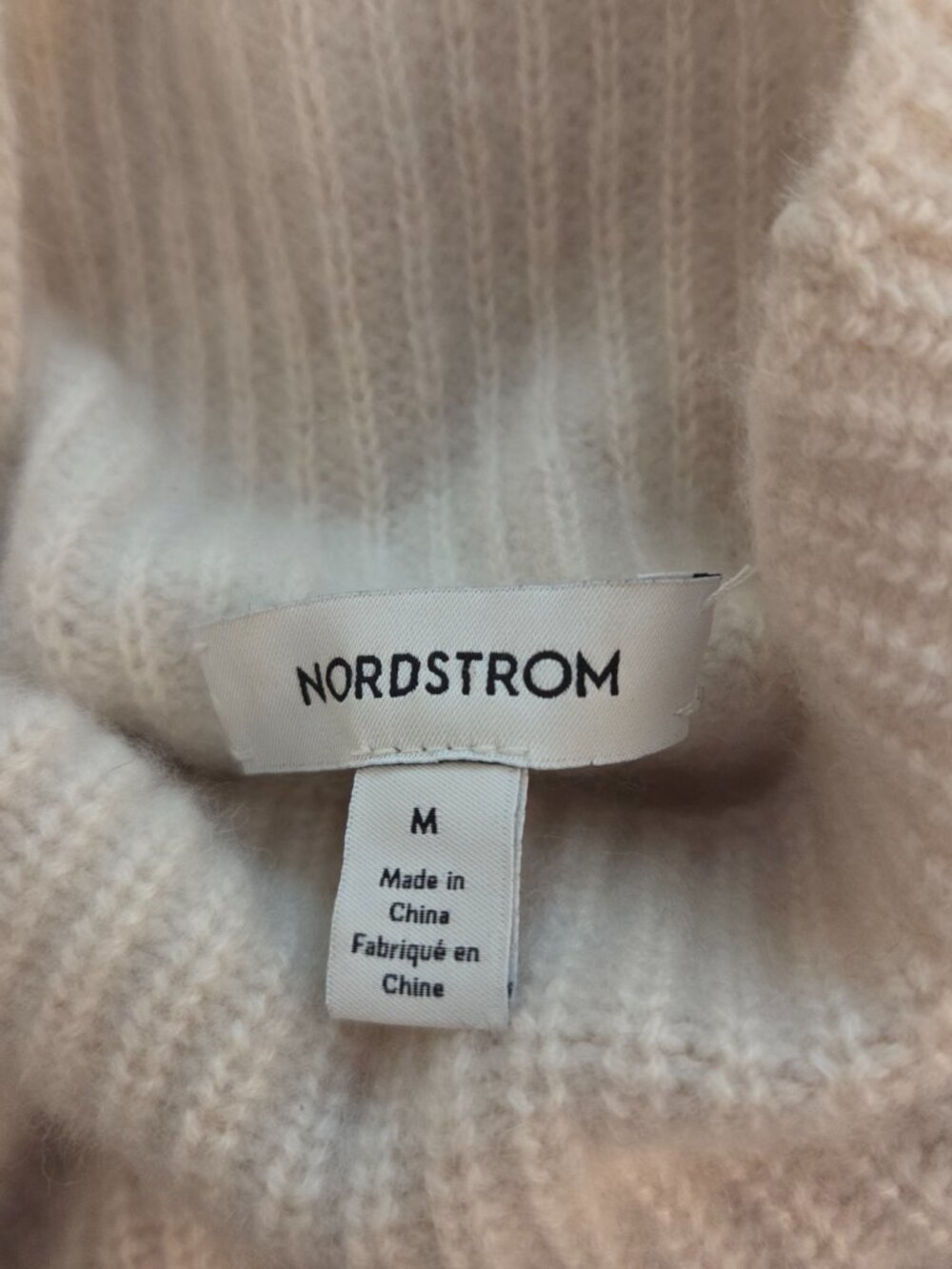 Nordstrom Pullover Thick Funnel Neck 100% Cashmere Sweater Womens M Striped - Picture 3 of 9